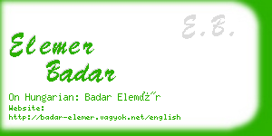 elemer badar business card